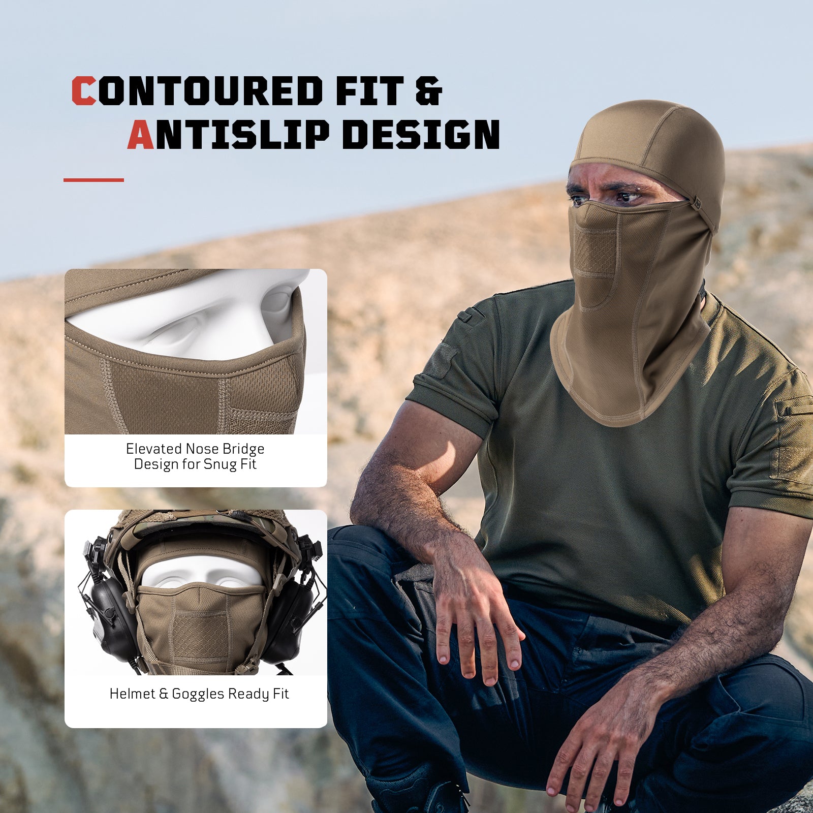 1TG Tactical Airsoft Mask - Balaclava Ski Mask Windproof Full Face Cover